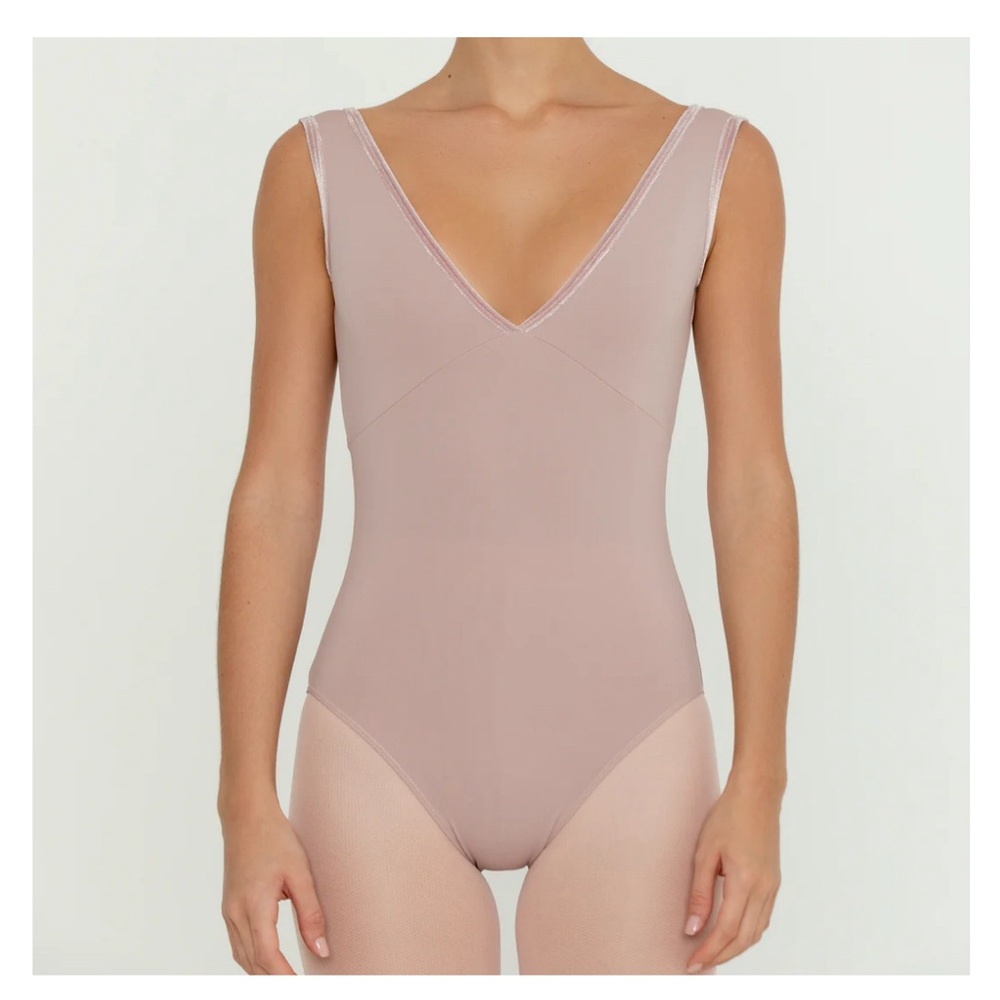 Bullet Pointe Velvet Trim Ballet Leotard